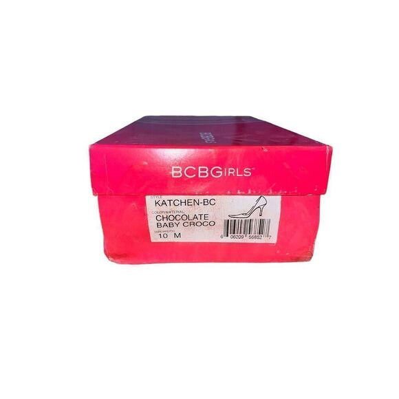 BCB Girls Katchen-BC Chocolate Color Crocodile Pattern Pointed Toe Womens Sz 10 - Picture 14 of 14